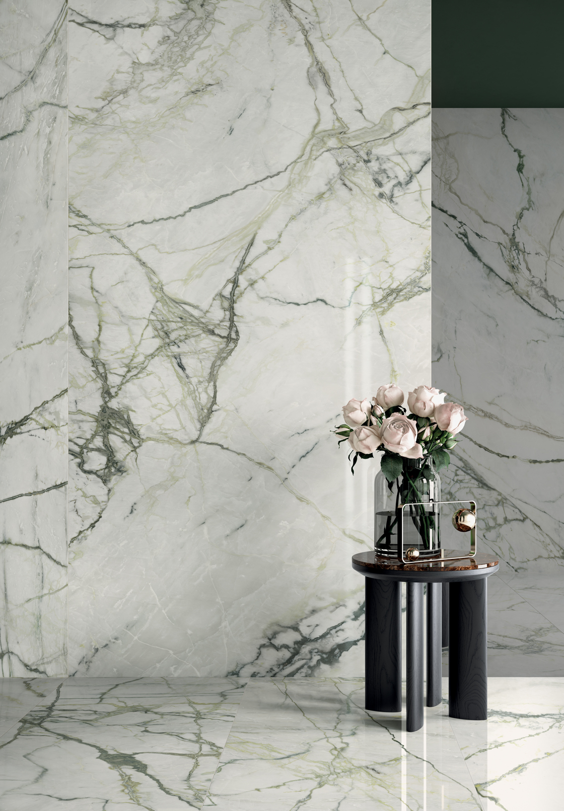 Marble effect big size slabs Slimtech Synestesia - Lea Ceramiche | Eckregale