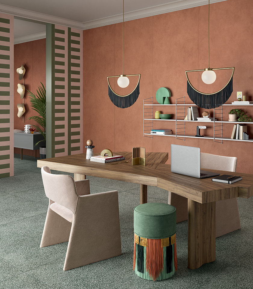 Discover how to combine colorful surfaces, tactile textures and geometric patterns by Lea Ceramiche to create contemporary, original interiors full of personality.
